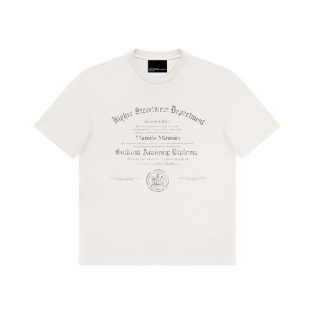 DIPLOMA T-SHIRT in MILKY WHITE