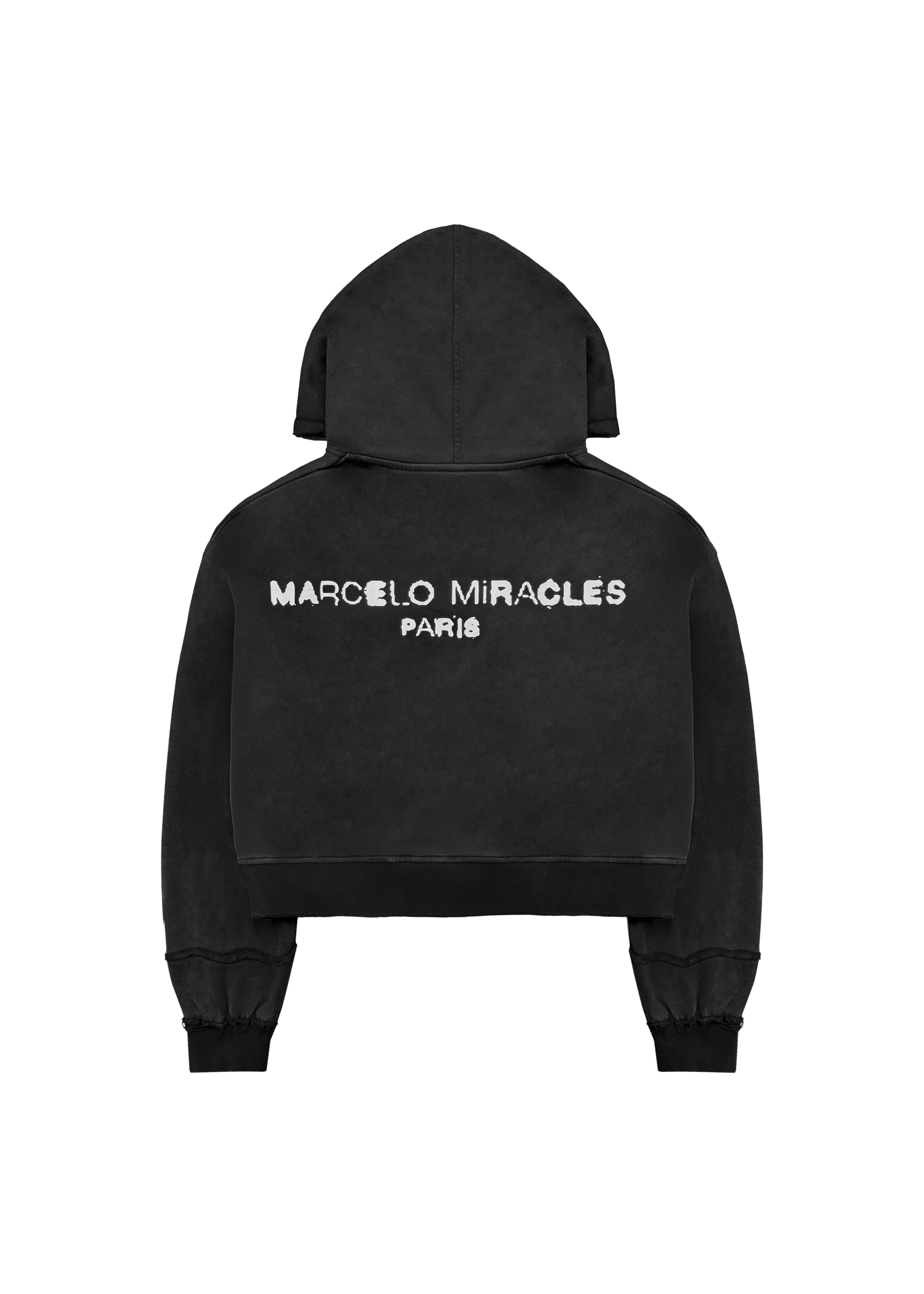 ASYMMETRIC ZIP-HOODIE in WASHED BLACK