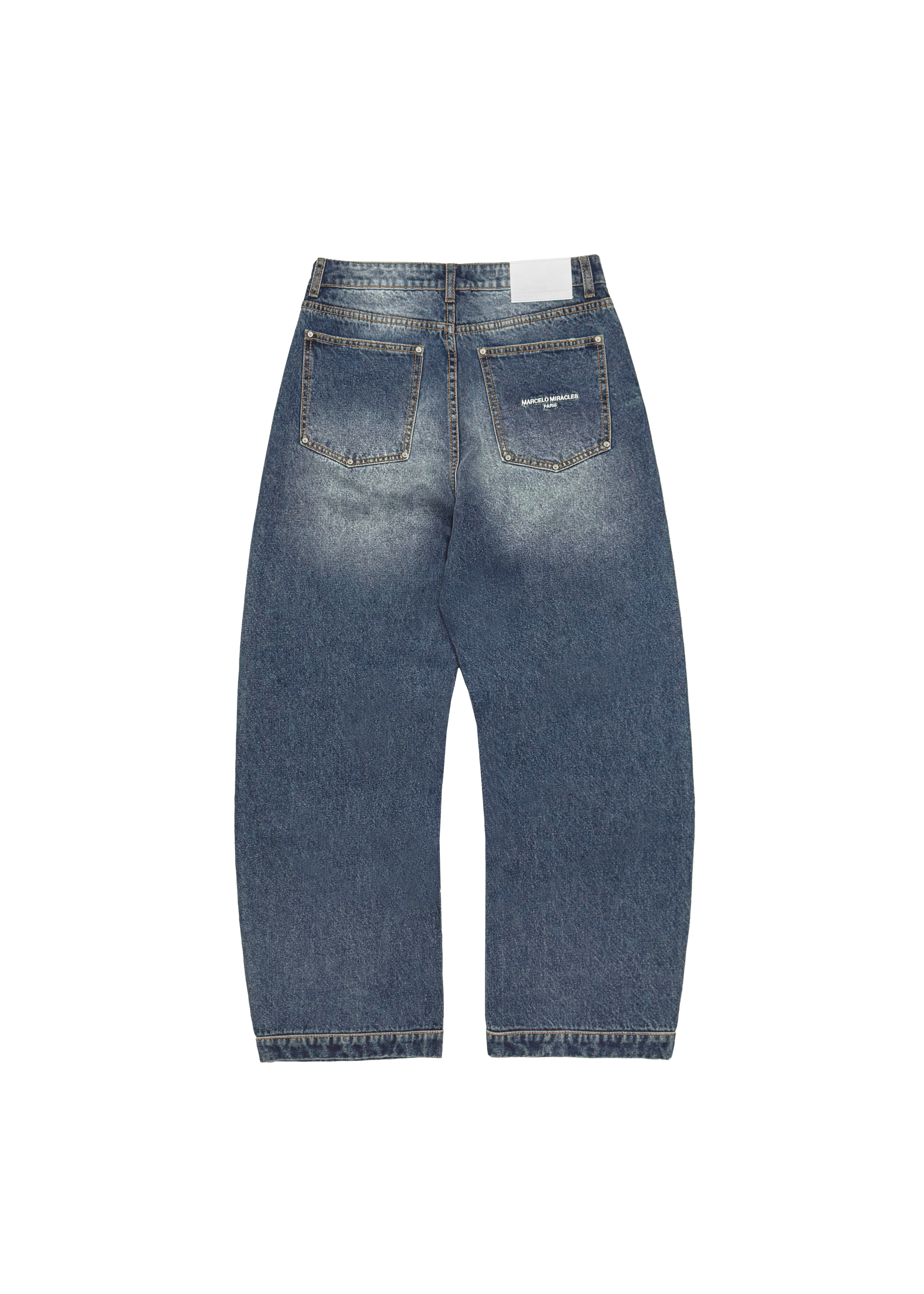 BARREL DENIM in WASHED BLUE