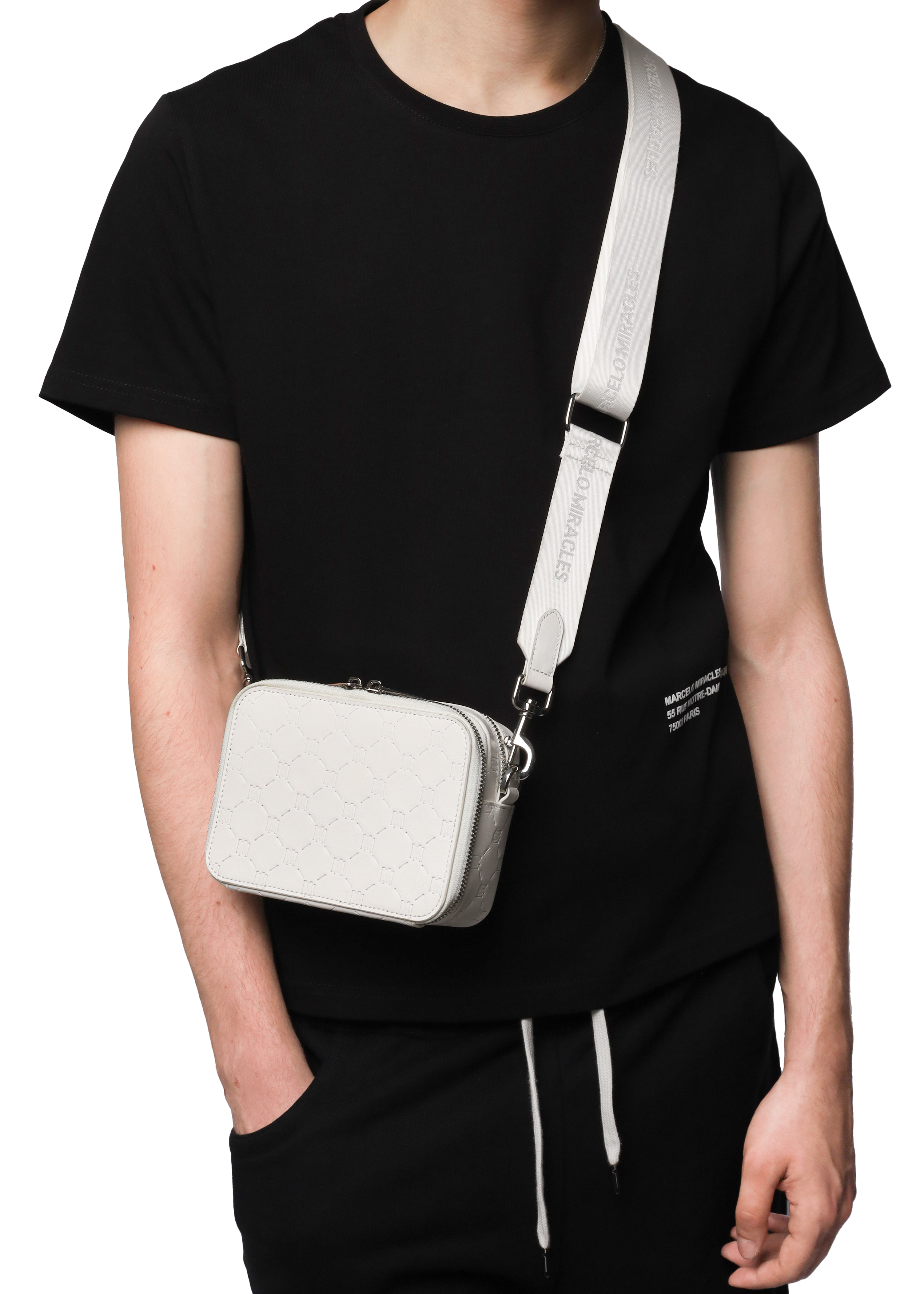 MONOGRAM SHOULDER BAG in WHITE