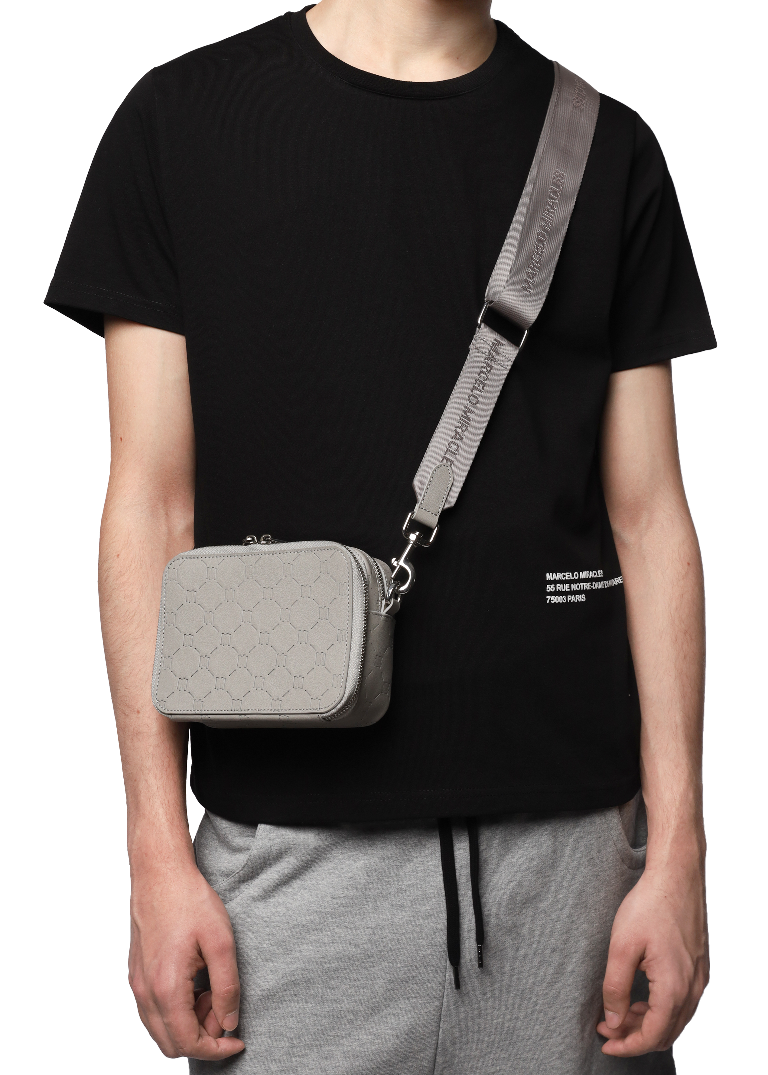 MONOGRAM SHOULDER BAG in GREY